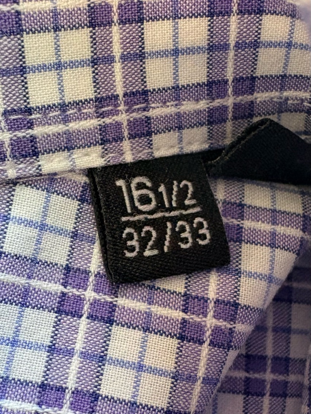 HUGO BOSS Regular Fit Purple Plaid Button Down Shirt Mens 16.5R Cotton - Picture 4 of 8